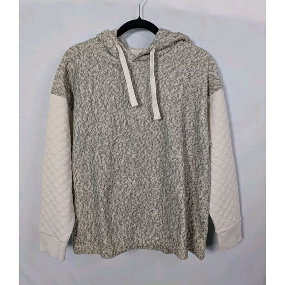 Madewell Sweater Womens S NWT Cozy Minimalist Neutral Hoodie Quilted Oversized‎ - Picture 1 of 11